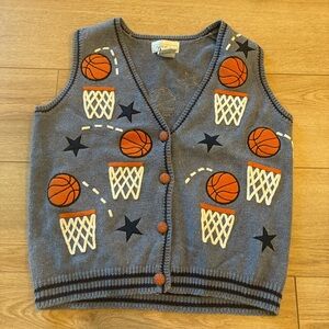Vintage Mandal Bay Women’s Novelty Basketball Embroidered Vest Sweater Size S